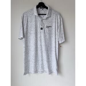 Bad Birdie Polo Shirt Mens Large Gray White Abstract Golf Performance Stretch